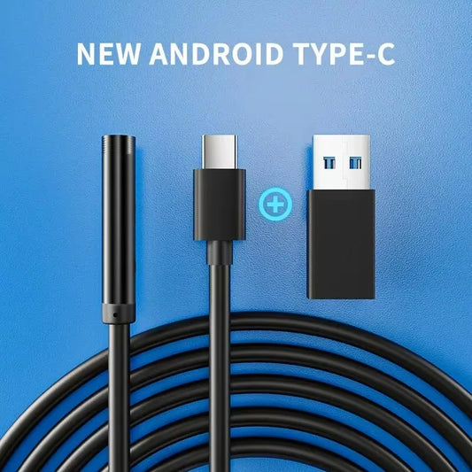 7.0MM IP67 Waterproof USB Type-C Endoscope Camera with 6 Adjustable LEDs – Flexible Inspection Borescope for Android Phones & PCs