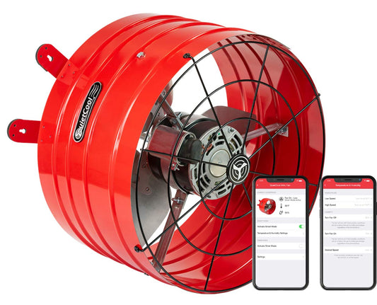 AFG SMT PRO-3.0 Smart Attic Fan for Gable Vents – 2940 CFM High-Performance Cooling – App-Controlled Thermostat & Humidistat – 20ft Power Cord, Plug-and-Play, Dual Speed