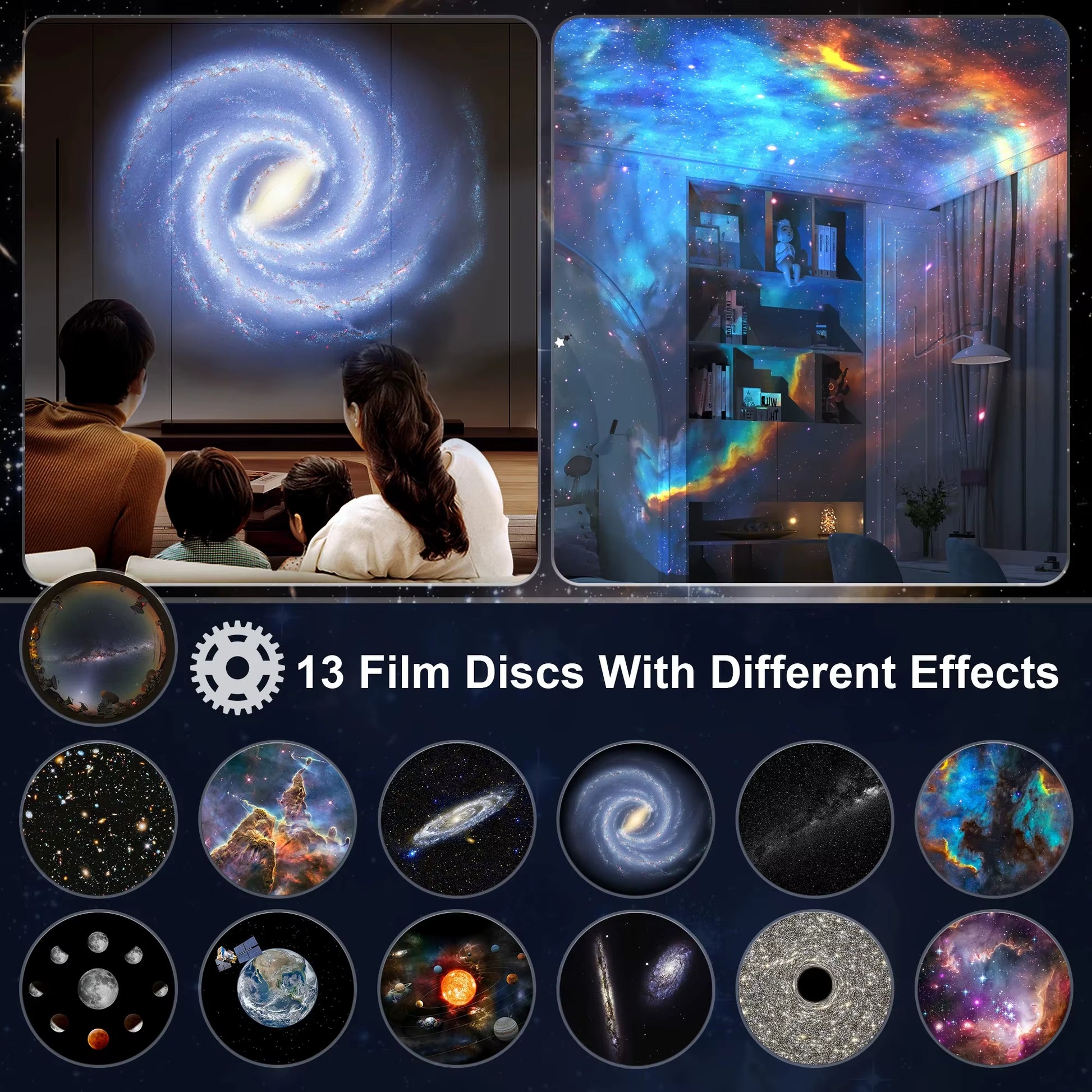 Galaxy Projector Night Light – 360° Rotating Starry Sky LED Lamp for Kids’ Bedrooms, Home Decor & Perfect Gifts