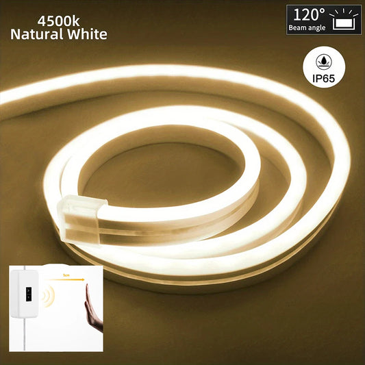 Neon LED Light Strip 5V USB – Smart Gesture Sensor, Dimmer Switch, Flexible Waterproof Silicone Rope Tube for Room Decoration