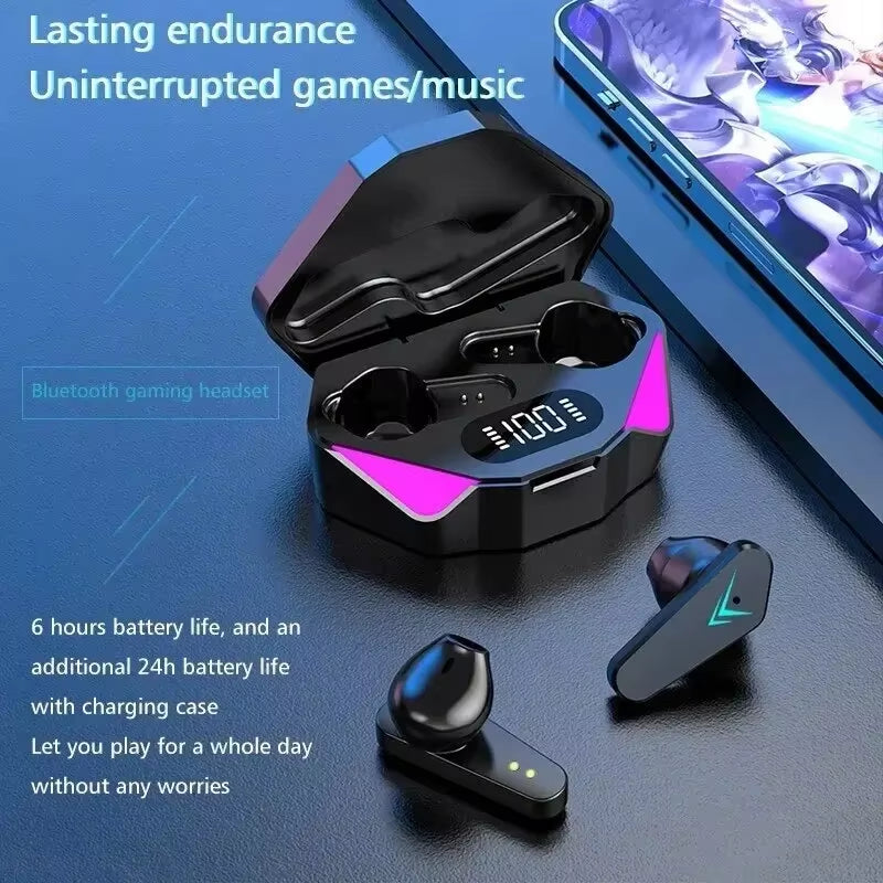 TWS Wireless Bluetooth 5.3 Earbuds with LED Display – Noise-Cancelling Gamer Headphones with Mic, True Wireless Bluetooth Earphones for Gaming & Calls