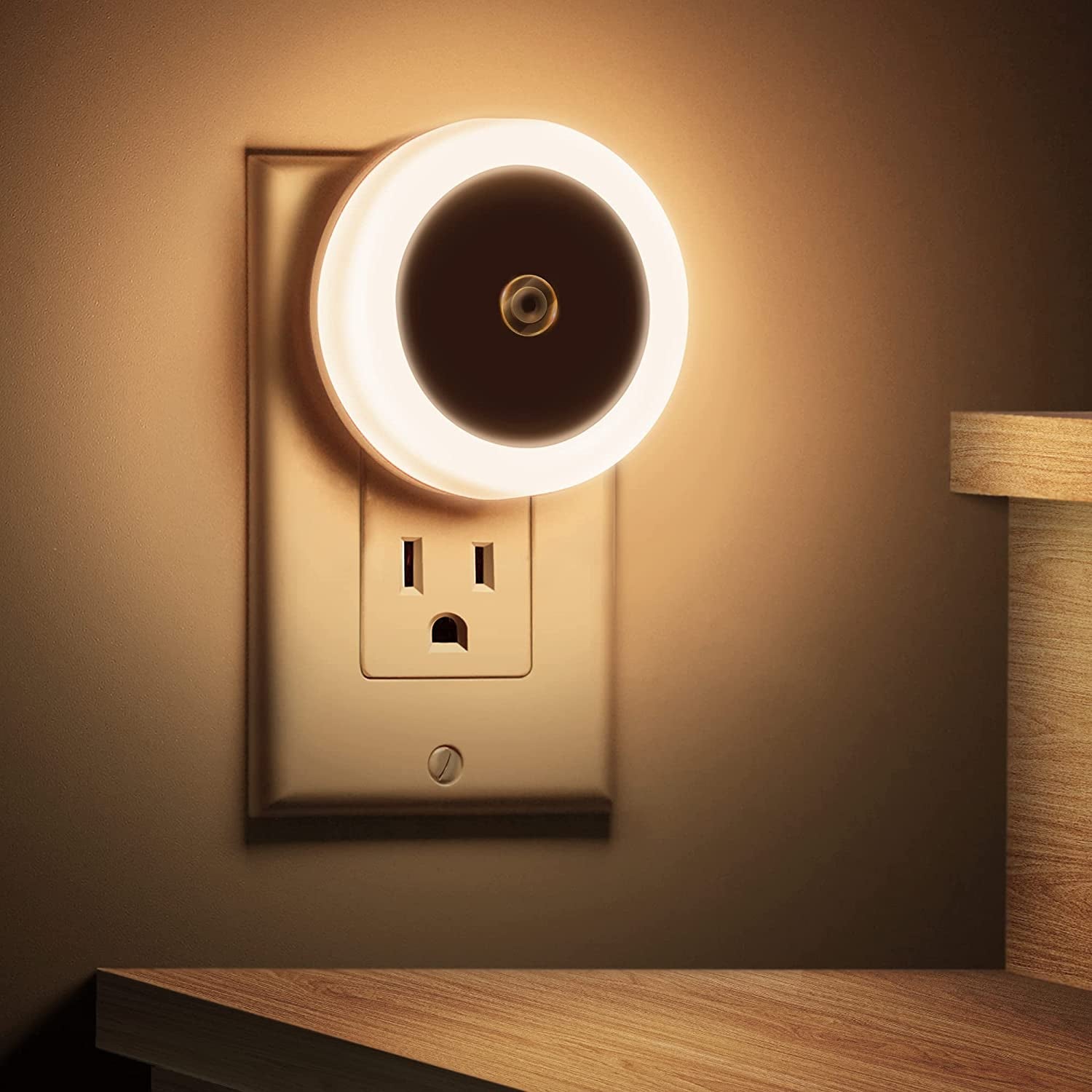 LED Night Lights Plug into Wall [4-Pack.] Automatic Light Sensor | Warm White Glow | For Kids, Bathroom, Hallway & More