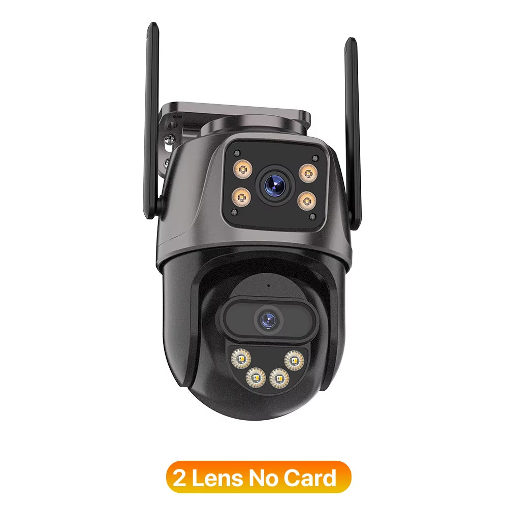 4K Outdoor WiFi Security Camera with Triple Screen, Dual Lens PTZ, AI Human Detection, IP66 Waterproof, Compatible with iCSee