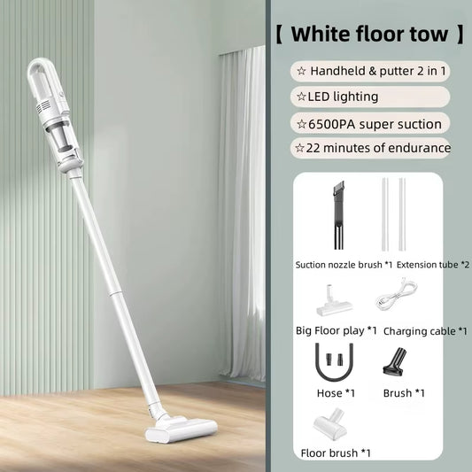 6500Pa Powerful Wireless Handheld Car Vacuum Cleaner – Multifunction Portable Home Appliance with Metal Strainer