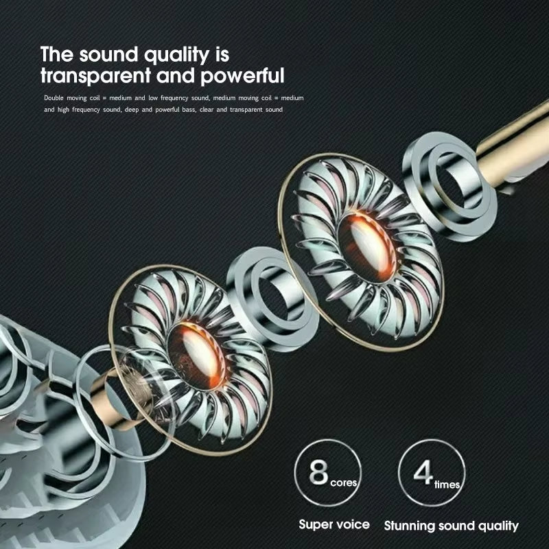 TWS Semi-In-Ear Bluetooth Wireless Headphones – Noise-Cancelling, Long Battery Life, Large Capacity Battery