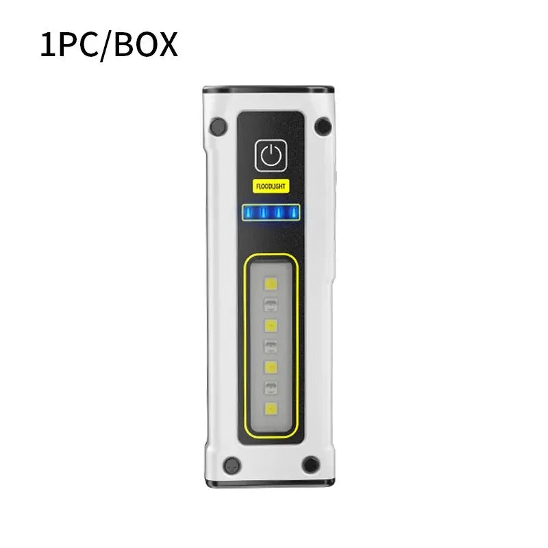 Super Bright LED Work Lamp with Magnet, SOS Alarm, Keychain Power Bank, Waterproof Emergency Flashlight