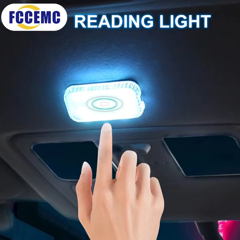 LED Touch Mini Wireless Car Interior Light – USB Rechargeable Auto Roof, Ceiling, Reading Lamp for Door, Footwell, Trunk, and Storage Box