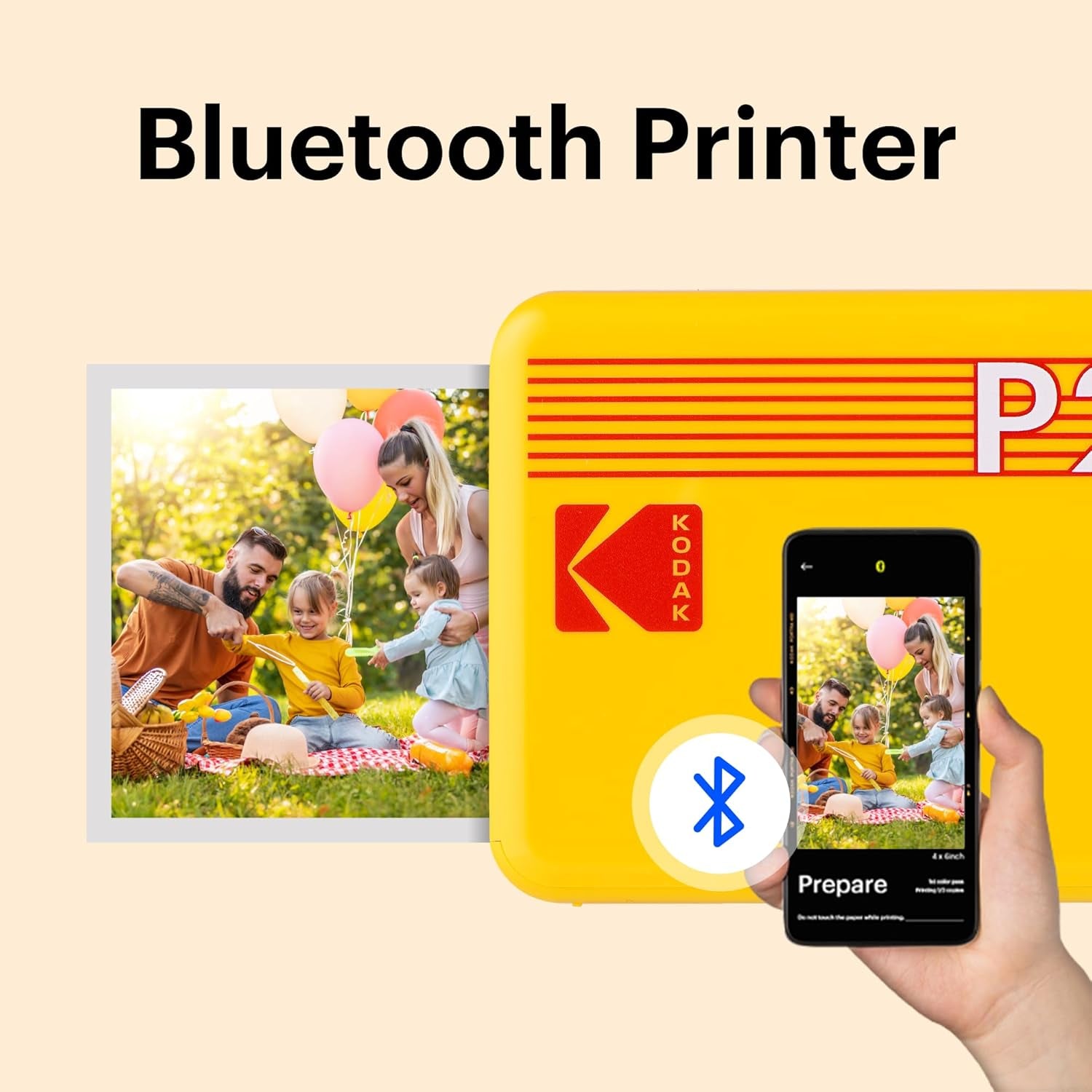 Mini 2 Retro Portable Photo Printer – 4PASS High-Quality Prints (2.1" x 3.4") with 8 Sheets Included, Black