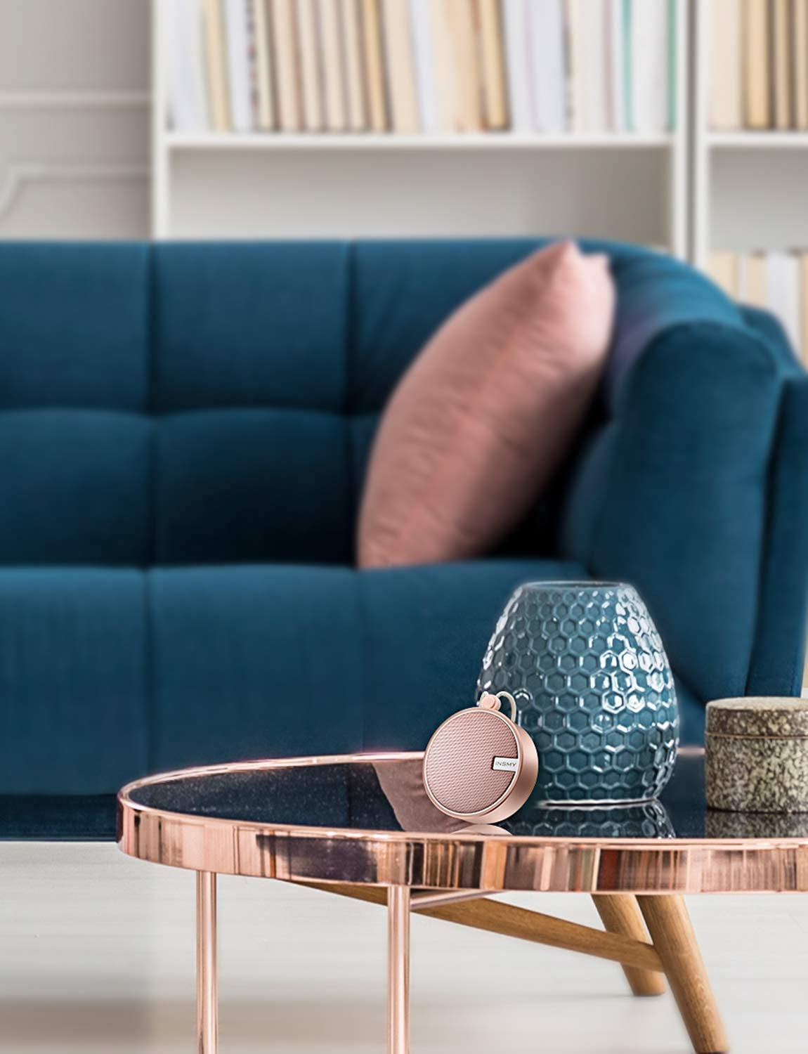C12 IPX7 Waterproof Bluetooth Shower Speaker – Portable Wireless Speaker with Loud, Clear Sound, TF Card Support & Suction Cup – Perfect for Outdoor, Kayak, Beach (Cashmere Pink)