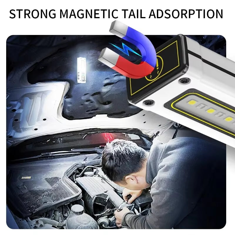 Super Bright LED Work Lamp with Magnet, SOS Alarm, Keychain Power Bank, Waterproof Emergency Flashlight