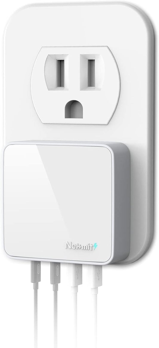 USB-C 52W Fast Wall Charger – Slim 4-Port Design with Two 20W Power Delivery & 2 USB-A Ports for iPhone 14 Series, Galaxy, Pixel, iPad Pro, AirPods & More