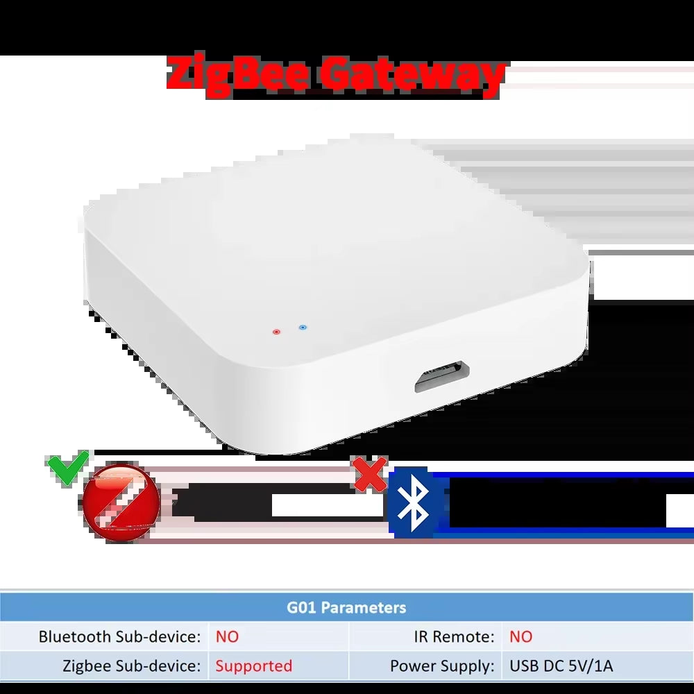 Tuya Zigbee Hub Gateway – Multi-Mode Smart Home Automation Bridge for Zigbee Devices, Works with Smart Life App